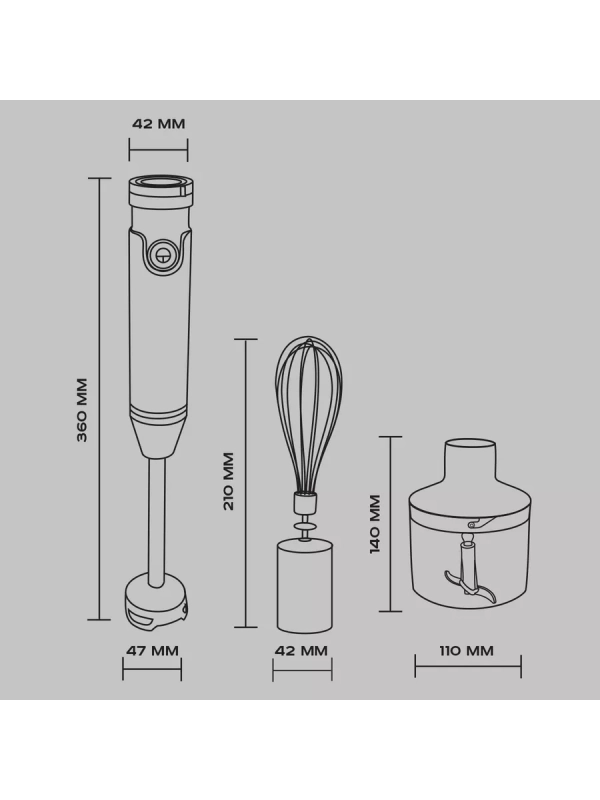 Погружной мощный блендер с насадками 700 Вт, SC-HB42F91 Погружной мощный блендер с насадками 700 Вт, SC-HB42F91
