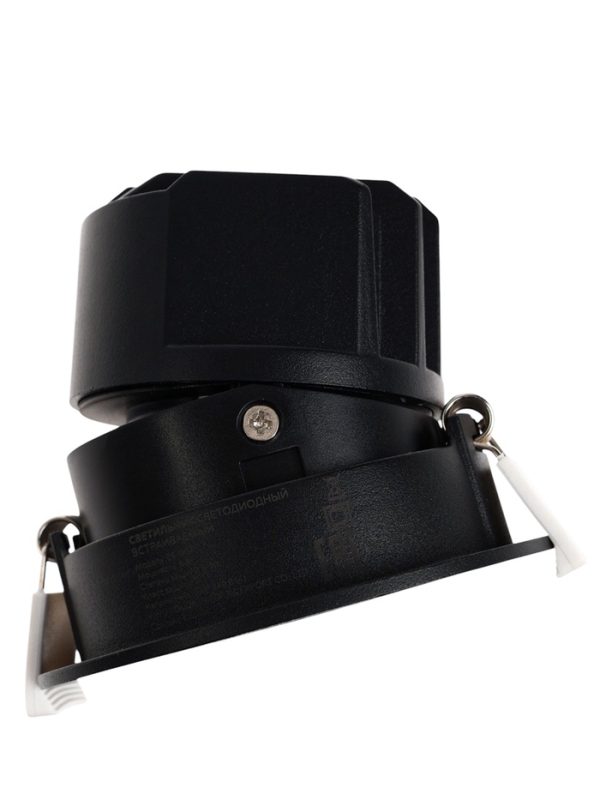 Светильник светодиодный встраиваемый, поворотный, 6Вт, 6500К, с драйвером, D75, черный