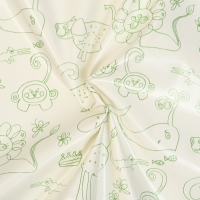 Клеенка детская &laquo;Мультики&raquo;, р-р. 100х140 см., без окантовки, цвет белый/зеленый