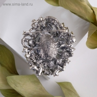 Брошь &laquo;Императрица&raquo; самоцветная, цветная в серебре