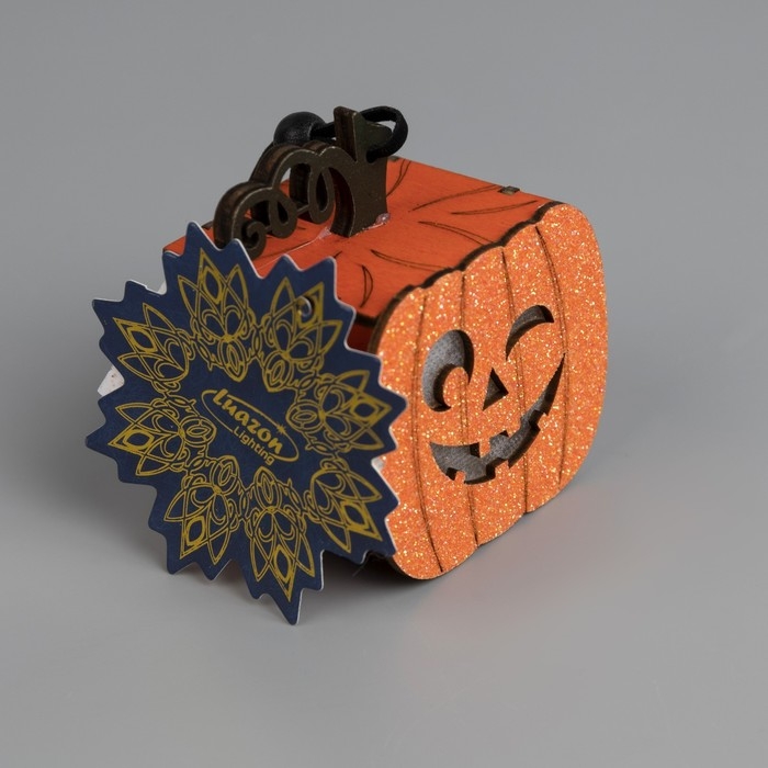 Светодиодная подвеска &laquo;Фонарь Джека&raquo; 8 &times; 5.5 &times; 5 см, пластик, батарейки LR1130х3 (в комплекте), свечение тёплое белое