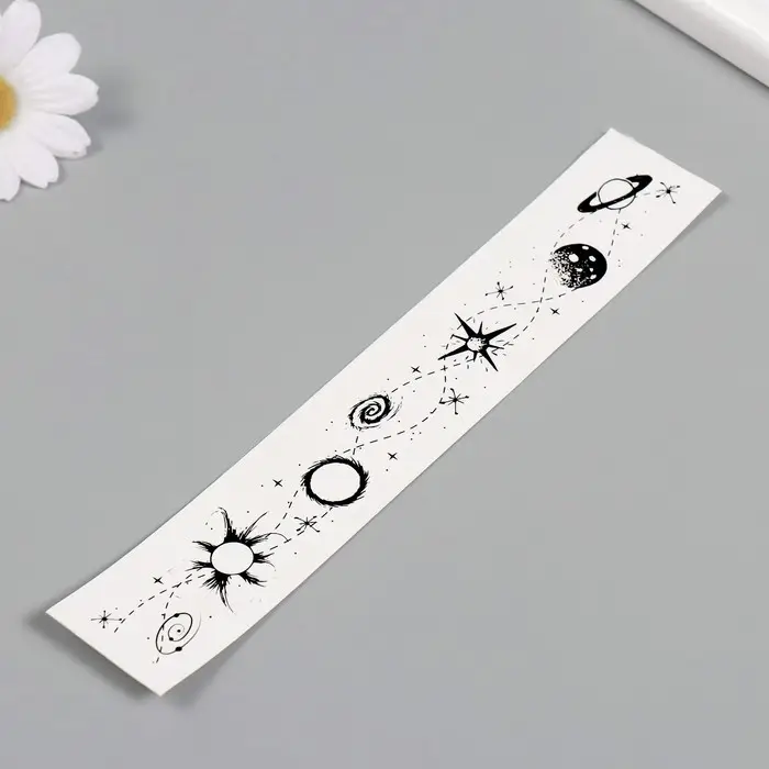 Переводная тату на тело чёрная &laquo;Браслет. Космос&raquo;, 20&times;3 см