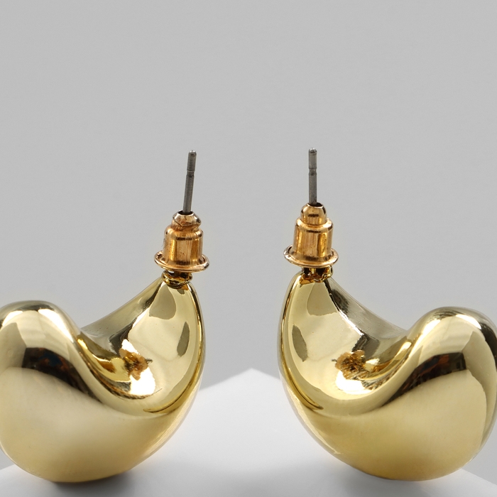 Серьги пластик &laquo;Круг&raquo; цикл, цвет золото