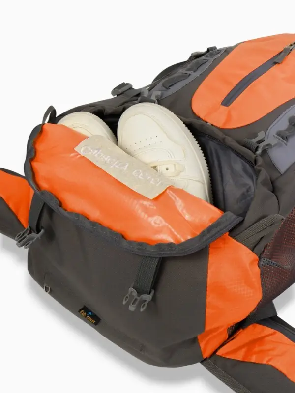 Рюкзак тур 65+5л, 30*20*53, отдел на шнурке, 5нар+2вн кармана, цвет оранжевый