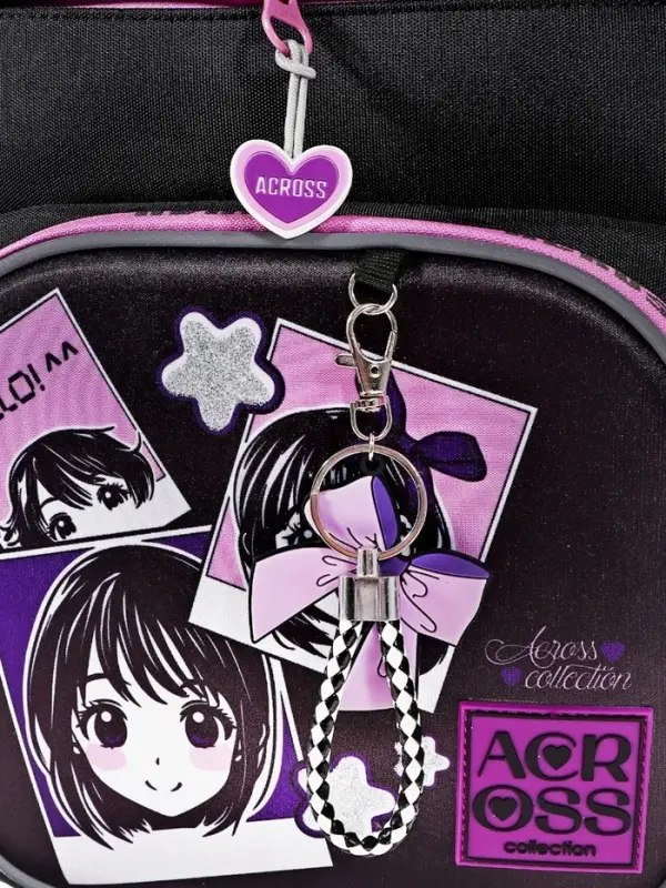 Рюкзак школьный эргоном.спинка Across 194 37*28*12 дев + пен, меш, папка 25-369-7