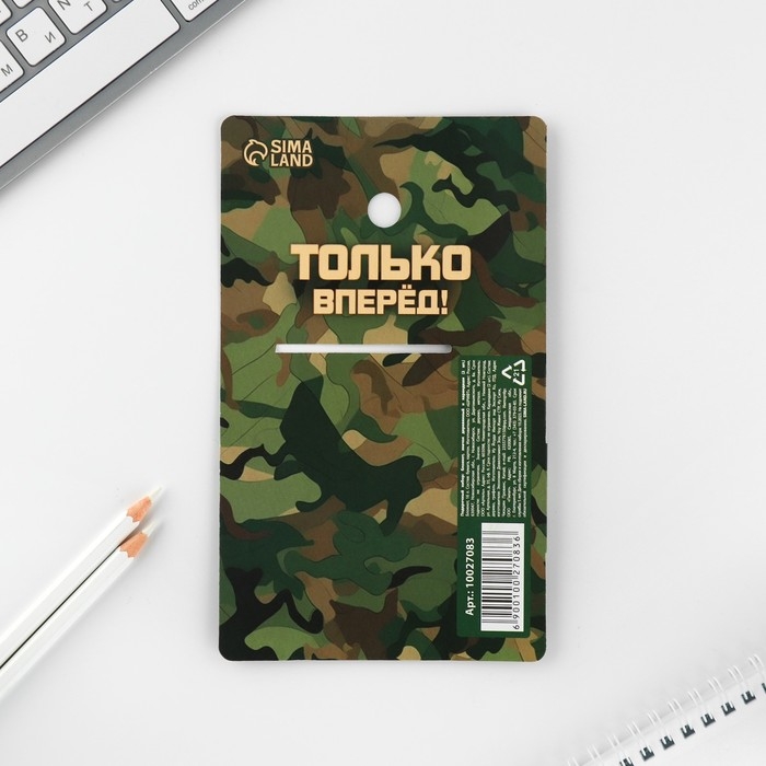 Подарочный набор &laquo;Герой и защитник. 23 февраля&raquo;, блокнот, карандаши (2 шт) и значок