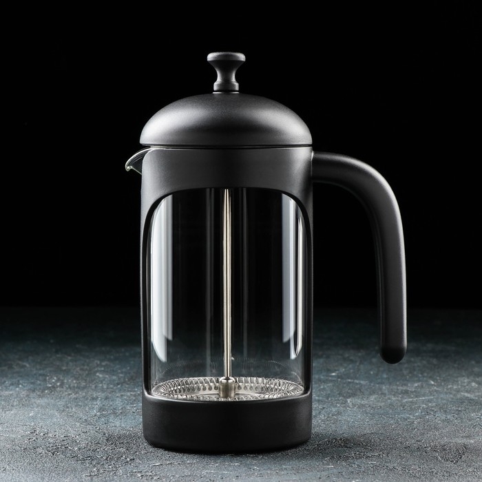 Чайник заварочный френч - пресс Magistro &laquo;Хельсинки&raquo;, 600 мл, стекло, цвет чёрный