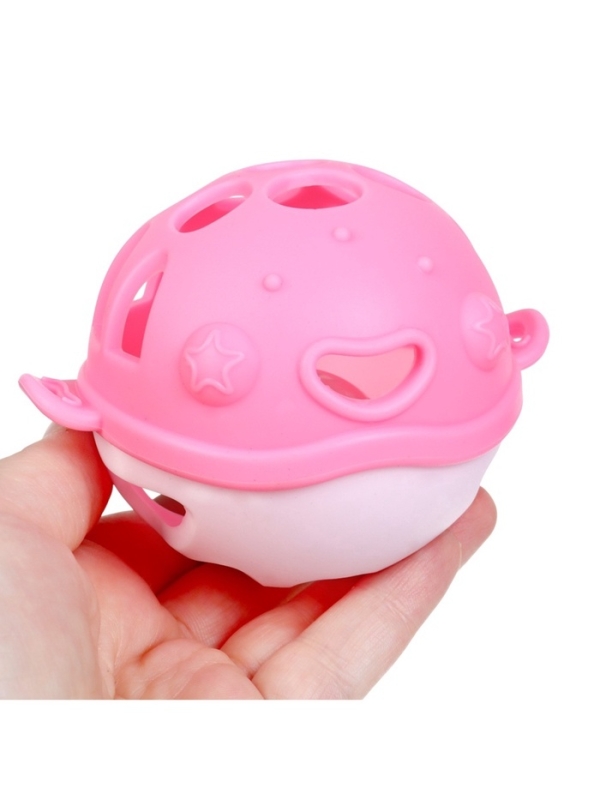 Прорезыватель силиконовый для зубов с погремушкой Крошка Я &laquo;Рыбка&raquo;, в кейсе, розовый