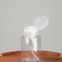 Баночка с помпой д/жидкости 180мл 10,4*5,7*5,7 прозрач пакет накл QF