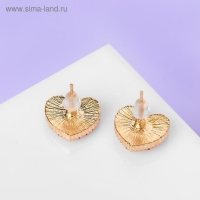 Серьги со стразами «Сердце» sweet love, цвет красный в золоте Серьги со стразами «Сердце» sweet love, цвет красный в золоте