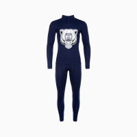 Термобельё мужское НАЧЁС (фуфайка, кальсоны) принт медведь, цвет тёмно-синий, размер 48