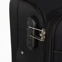 Чемодан 20",Текст,36*25*58,отд на молнии,1 нар/карм, увелич,код замок,4 колеса, черный