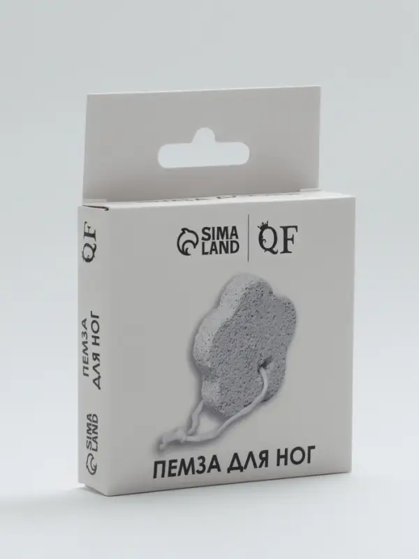 Пемза для педикюра &laquo;Цветок&raquo;, с подвесом, 7.5&times;7.5 см, в коробке, белая