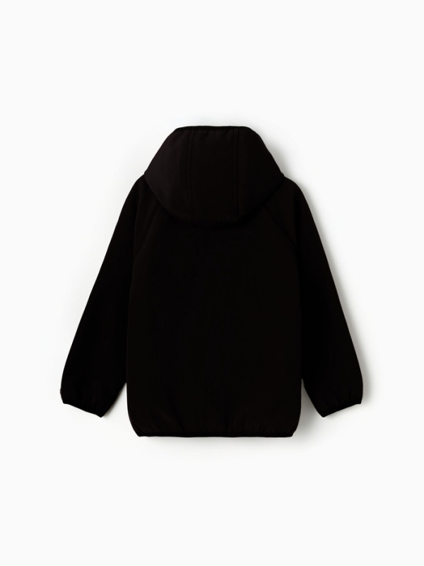 Ветровка демисезонная для мальчиков MINAKU из Softshell на флисе, непромокаемая, чёрный, рост 98 см