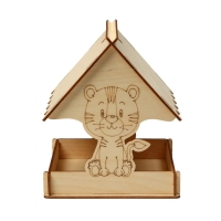 Деревянная кормушка своими руками для птиц &laquo;Тигр&raquo;, 15,5 &times; 15 &times; 18,5 см, Greengo