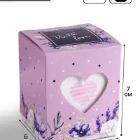 Коробка бонбоньерка, упаковка подарочная, &laquo;С любовью и нежностью&raquo;, 6 х 7 х 6 см