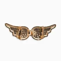 Зажим для кардигана "Ажур", крылья, цвет белый в золоте