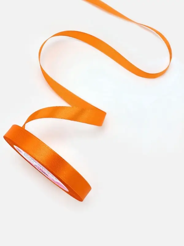 Лента атласная, 12 мм, 23&plusmn;1 м, ярко-оранжевая №25