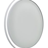 Зеркало интерьерное настенное в круглом корпусе из металла с ободом  d=46см, белый
