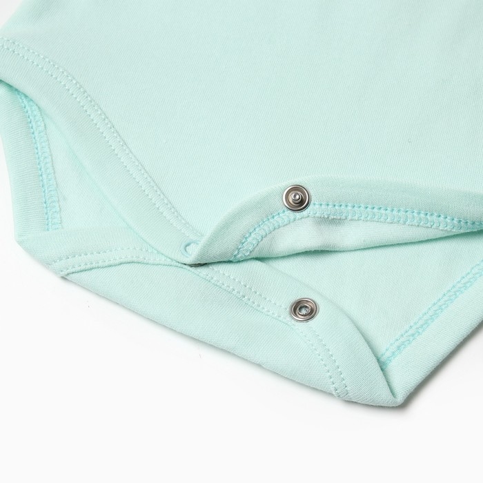 Боди детское с коротким рукавом, цвет ментоловый, рост 68 см