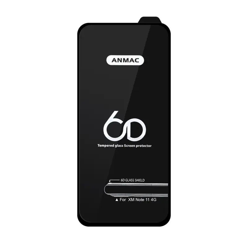 Защитное стекло XM Note 11 Anmac 6D Black без упаковки Арт.1137395 (10 шт.уп.)