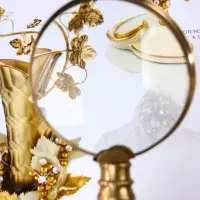 Лупа "Пралине" латунь, смола, манговое дерево 7,5х7,5х23 см