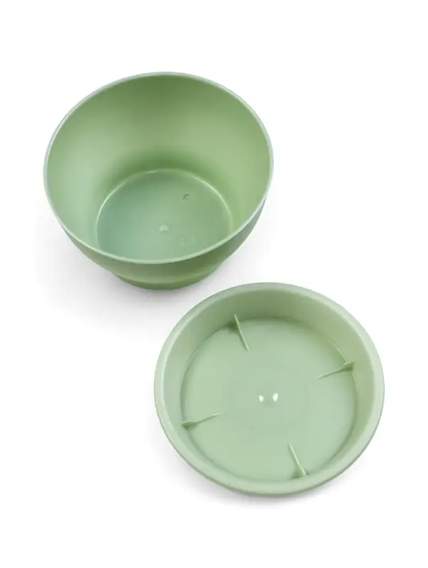 Горшок для цветов с поддоном 0,8 л d14 см h8 см "Фиалочка" зеленый