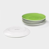 Набор фарфоровых тарелок Доляна &laquo;Палитра&raquo;, 6 предметов: d=19 см, цвет зелёный