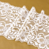 Кружевная эластичная ткань, 180 мм &times; 2,7 &plusmn; 0,5 м, цвет белый