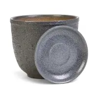 Горшок цветочный с поддоном 1,8 л, керамика "Шагрень" (М)