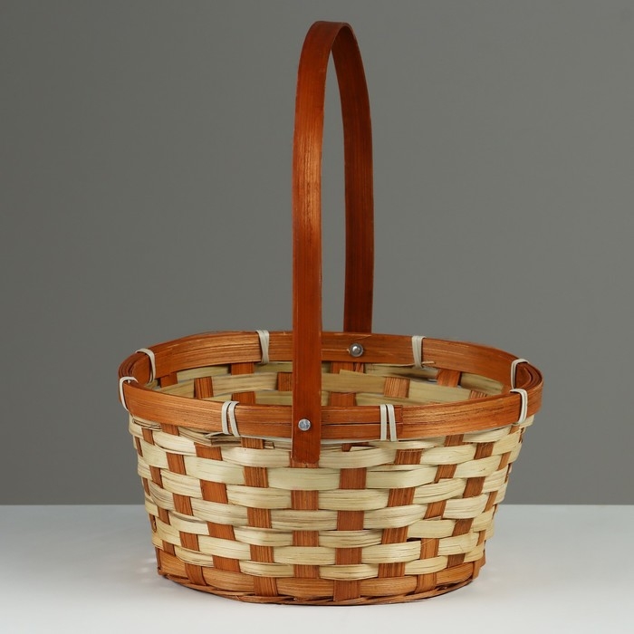 Корзина плетеная, D21 х 10/24 см, бамбук Корзина плетеная, D21 х 10/24 см, бамбук