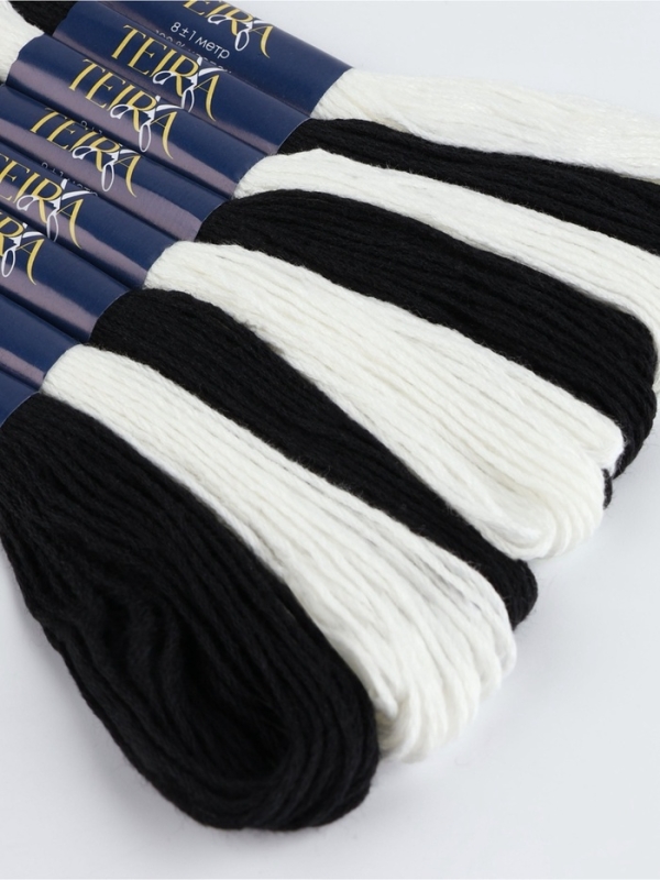 Набор ниток мулине хлопок 8±1м (наб 8шт цена за наб) Набор ниток мулине хлопок 8±1м (наб 8шт цена за наб) "Зебра" TR