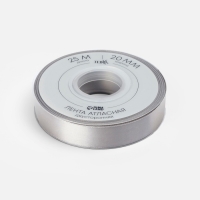 Лента атласная двухсторонняя №837 20мм*25&plusmn;1м серебряный TR