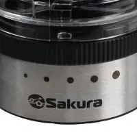 Кофемолка Sakura SA-6164, 3 в 1, мельница, стеклянная ёмкость для хранения, стакан для кофе