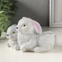 Подставка для мелочей &laquo;Кролики&raquo; 8&times;13&times;10 см, серый, гипс