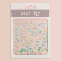 Наклейки для ногтей &laquo;Бабочки и цветы&raquo;, объёмные, разноцветные