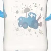 Поильник-непроливайка с носиком, 270 мл, Синий трактор