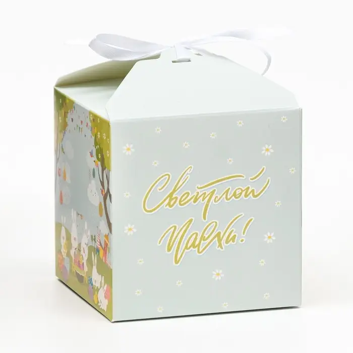 Коробка складная "Светлой пасхи!", 14 х 14 х 14 см