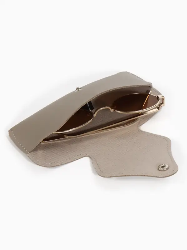 Футляр для очков , 16*3*6,3 см, кнопка, серый