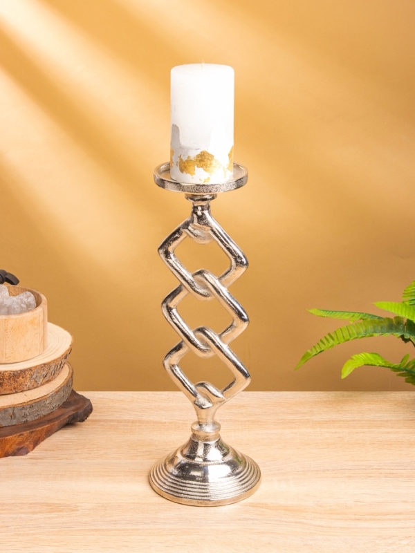 Подсвечник "Чейн" 11,5х11,5х33 см, алюминий