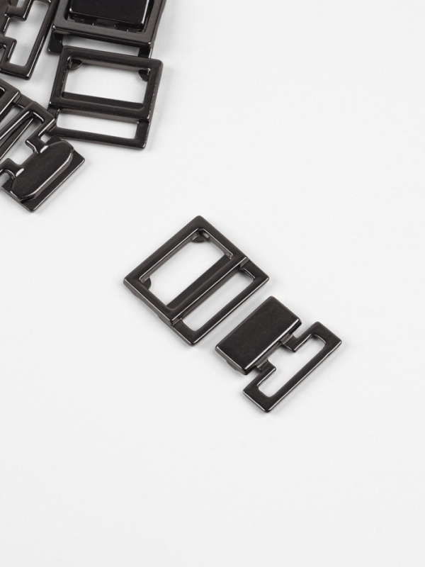 Застёжка для купальника металл 2*2,3см вн 15мм (наб 5шт цена за наб) чёрный никель АУ