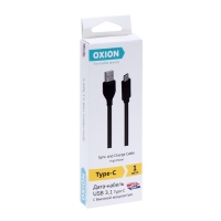 Кабель OXION, Type-C - USB, 1 м, черный