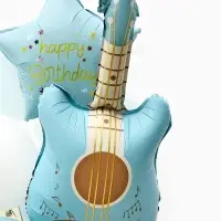 Воздушные шары "Голубая гитара" фольга, латекс, набор 12 штук