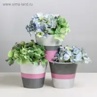 Набор кашпо для цветов 3 в 1 &laquo;Лофт&raquo;, 0,8 л, 11 х 12 см