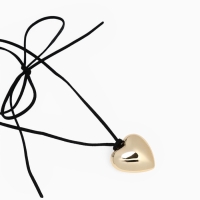 Чокер &laquo;Сердце&raquo; крупное, металлик, цвет чёрный в золоте, 60 см