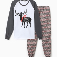 Комплект домашний мужской (лонгслив и брюки), цвет серый, размер 58 Комплект домашний мужской (лонгслив и брюки), цвет серый, размер 58