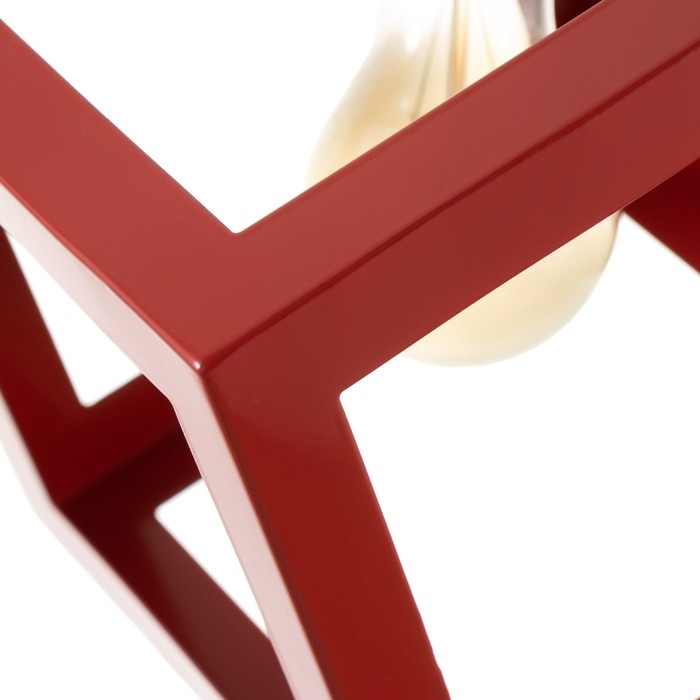 Светильник BayerLux Подвес "Квадрат" 1x40Вт E27 красный 16х16х18-116 см