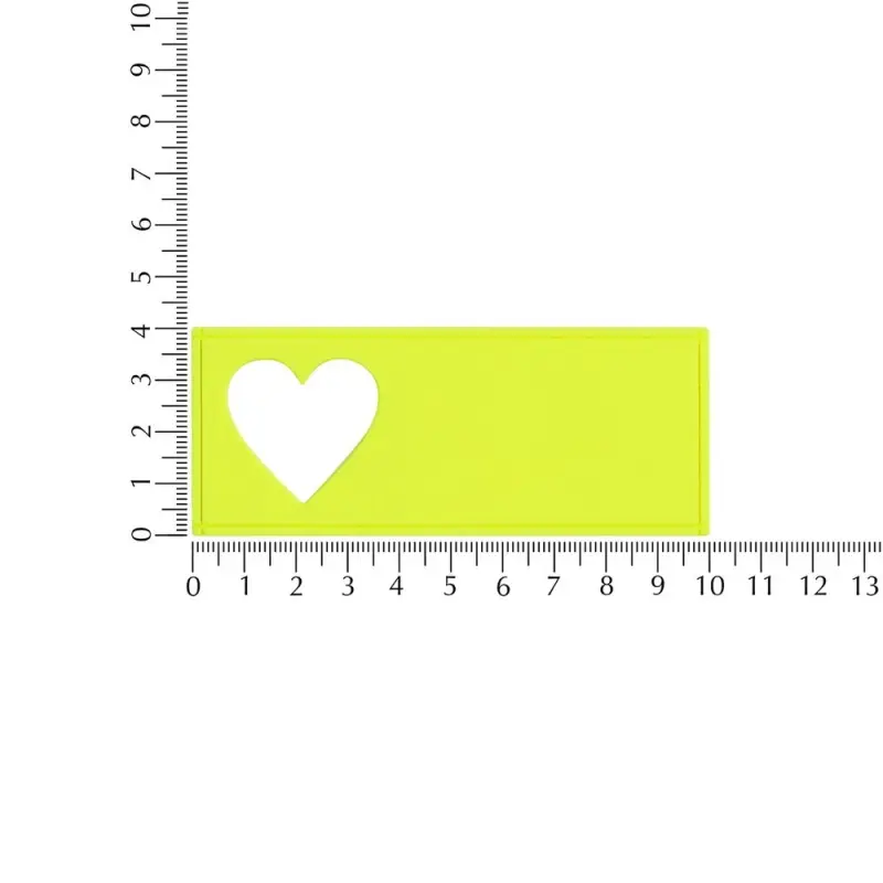 Лейбл из ПВХ с вырубкой &laquo;Сердце&raquo;, желтый неон