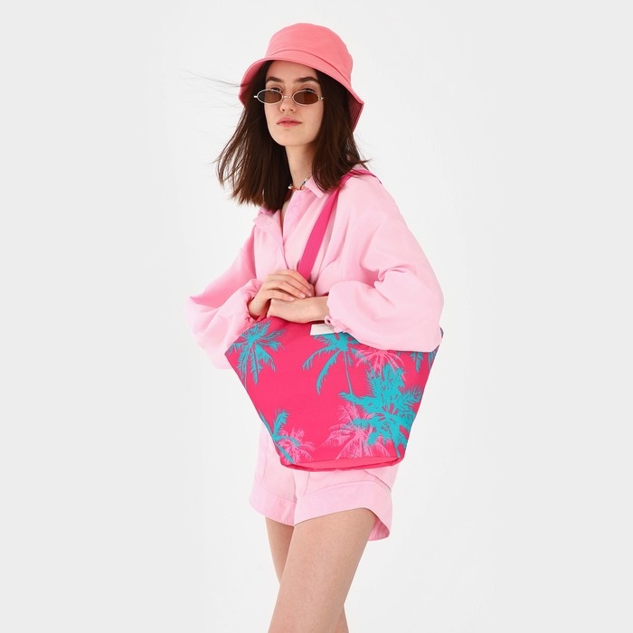 Сумка женская пляжная Сумка женская пляжная "Пальма" + бикини бэг