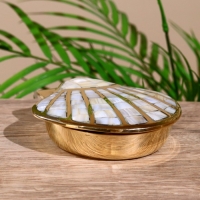 Шкатулка "Ракушка" латунь, перламутр 12х12х2,5 см